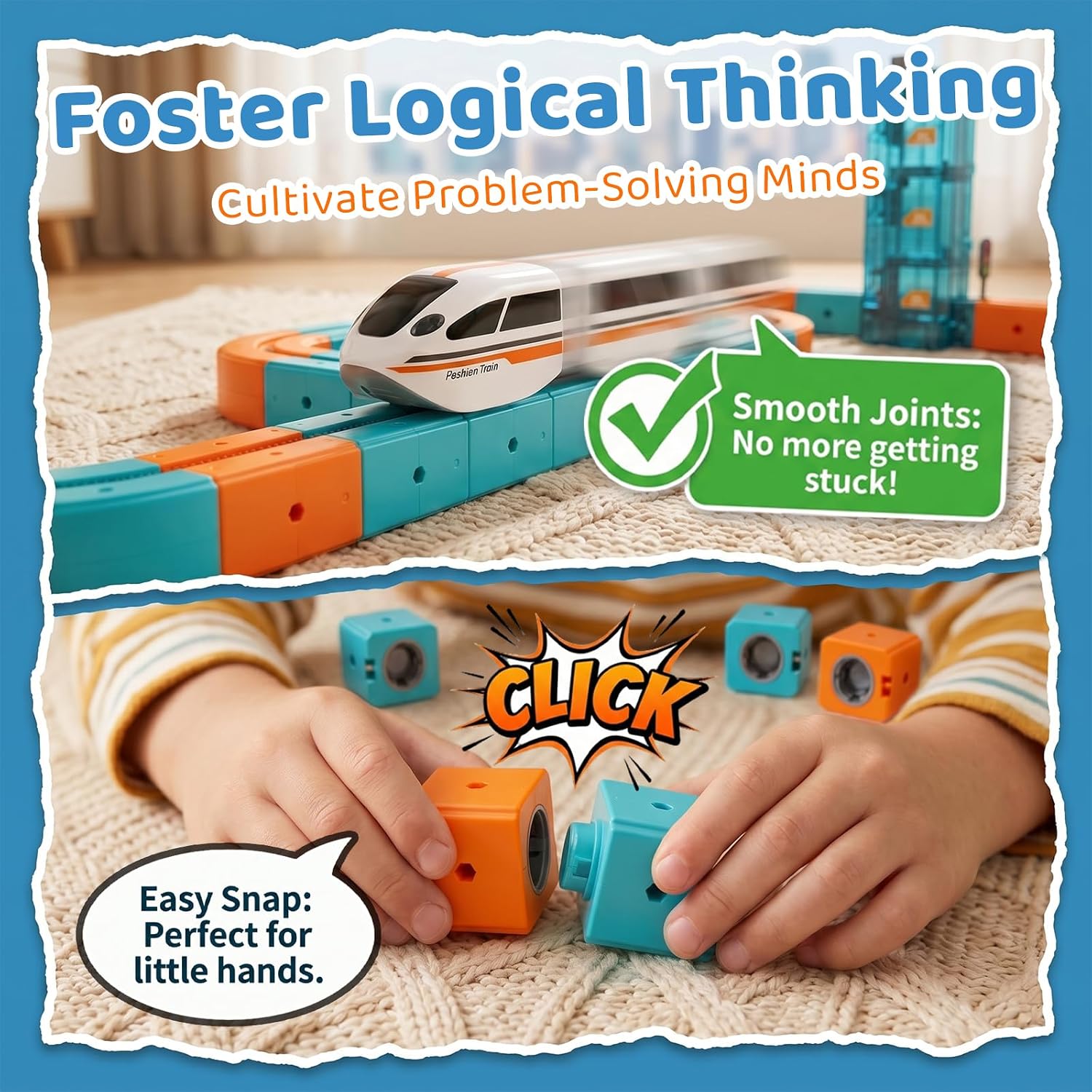 Thumbnail 6 de Modular Cube Train Track Set, ABS
