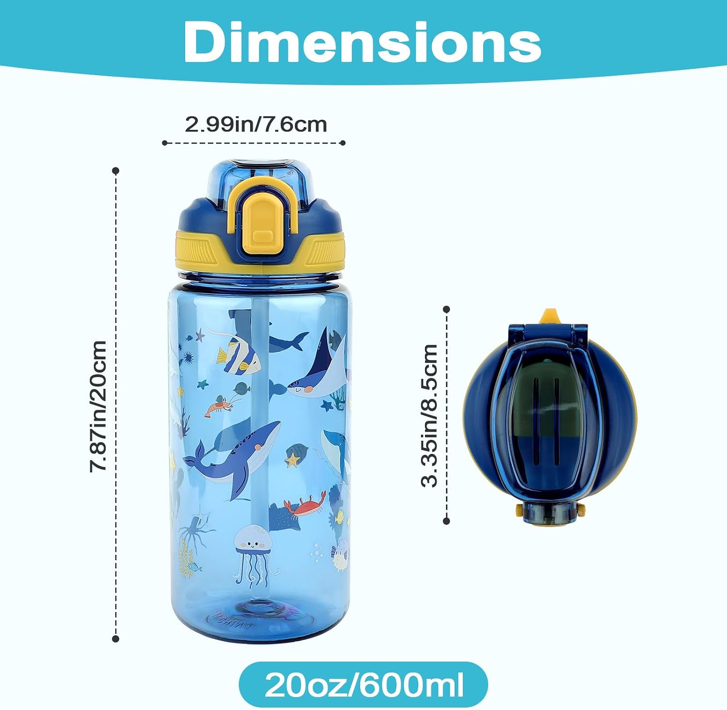 Detalle de wooshwa Kinder-Trinkflasche 600 ml Meerestiere