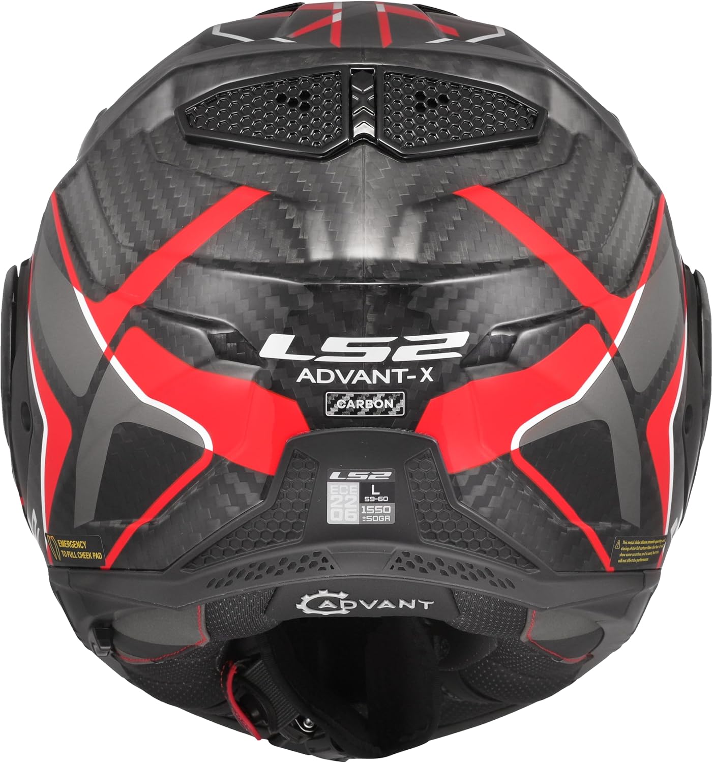 Thumbnail 5 de LS2 ADVANT X CARBON FUTURE II Gloss Red – Casque Modulable, Taille L