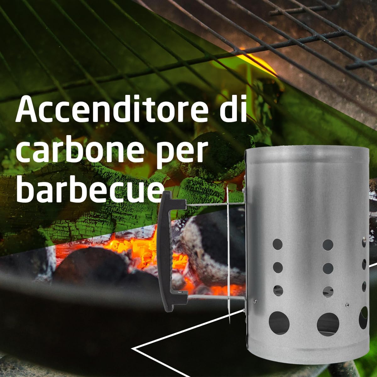 Thumbnail 1 de Amig Fireplus: Accenditore per carbone in acciaio zincato con impugnatura isolante