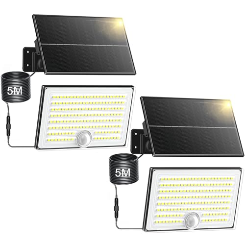 Detalle de Giliwosy Luci Solari da Giardino con Sensore di Movimento – Faretto LED Esterno Solare (2 Pezzi), 4 Modalità, IP65