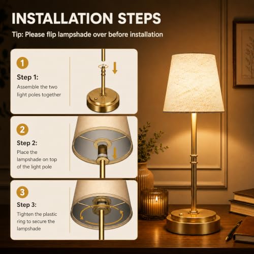 Thumbnail 6 de Litluzecozy Rechargeable Table Lamp 6000mAh, Gold 3000K – Cordless Bedside Lamp