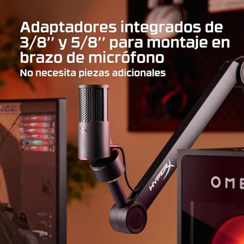 Thumbnail 8 de HyperX Solocast 2: micrófono USB cardioide para streaming y podcast en negro