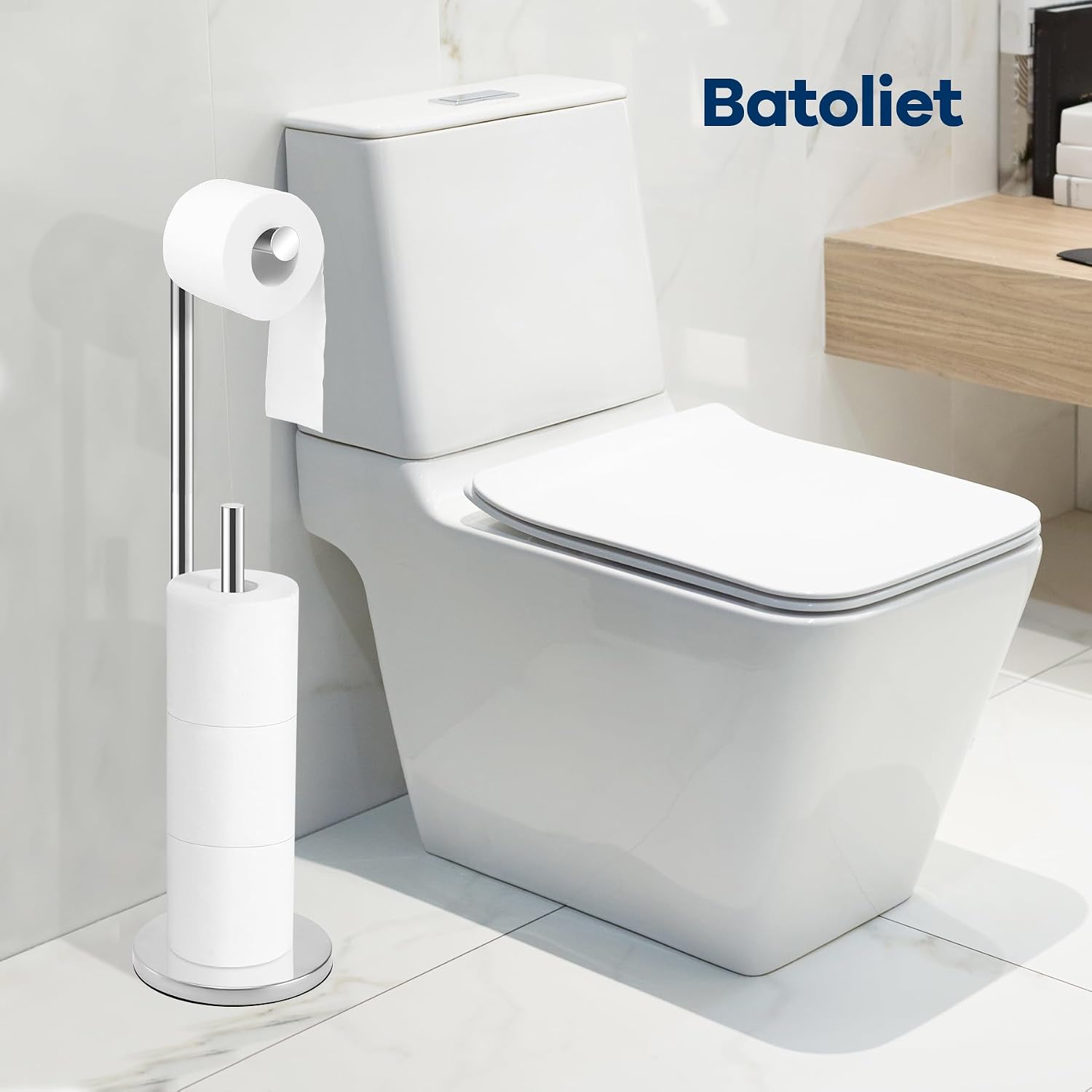 Thumbnail 3 de Batoliet 025 Free-Standing Toilet Paper Holder, Chrome, 4-Roll Storage