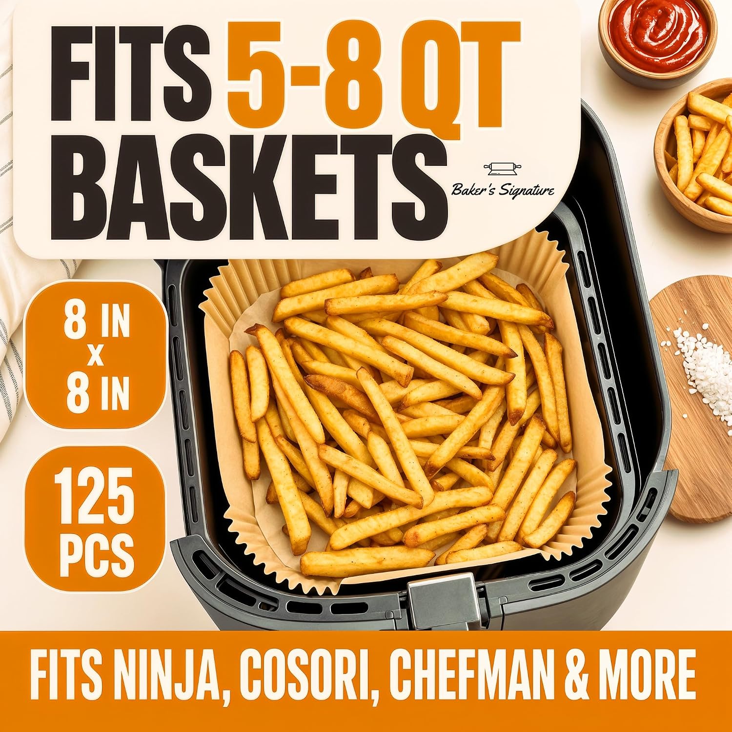 Thumbnail 6 de Air Fryer Paper Liners 125Pc 8" Square