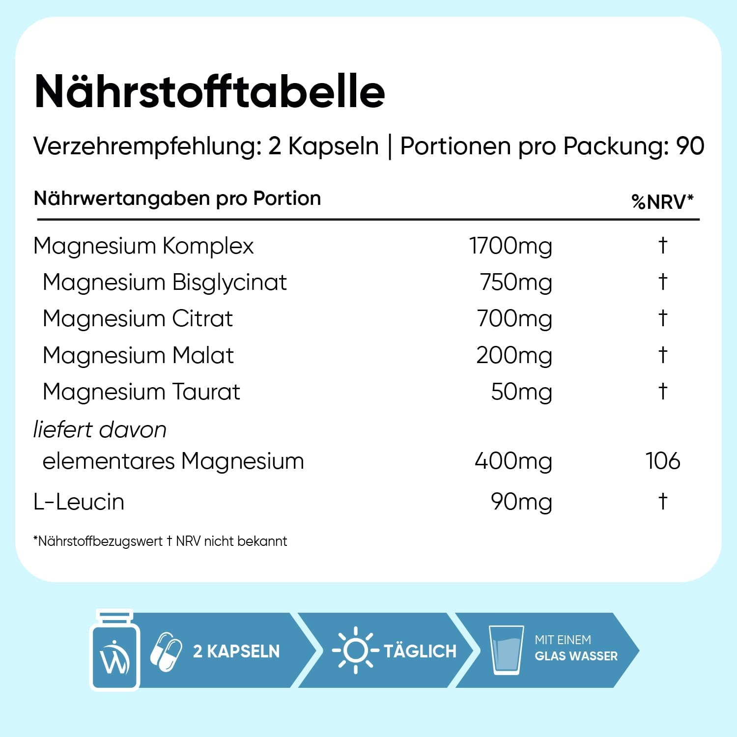 Thumbnail 2 de WeightWorld Magnesium Komplex 4 in 1 mit L-Leucin – 180 vegane Kapseln