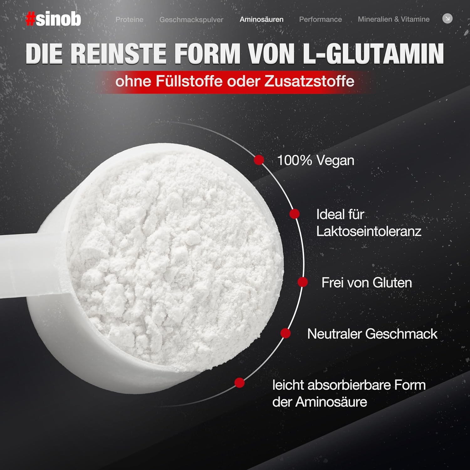 Detalle 2 de Glutamin 100% Pulver 500 g đź§Ş