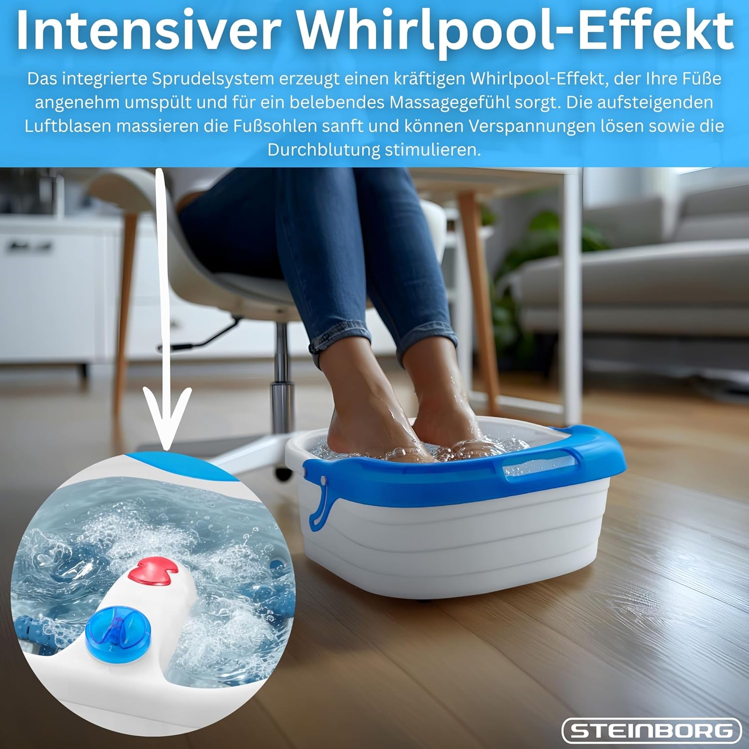 Thumbnail 2 de Steinborg Fußsprudelbad mit Massage & Infrarot Wärme – Wellness für zuhause