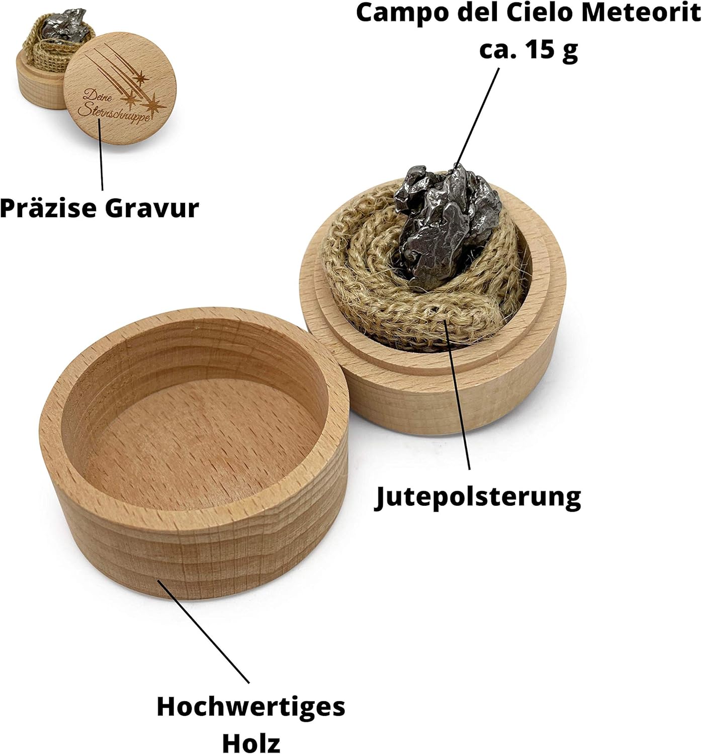 Thumbnail 6 de Makai echter Meteorit „Sternschnuppe“ Campo del Cielo (mit Echtheits-Zertifikat & Holz-Aufbewahrungsbox)