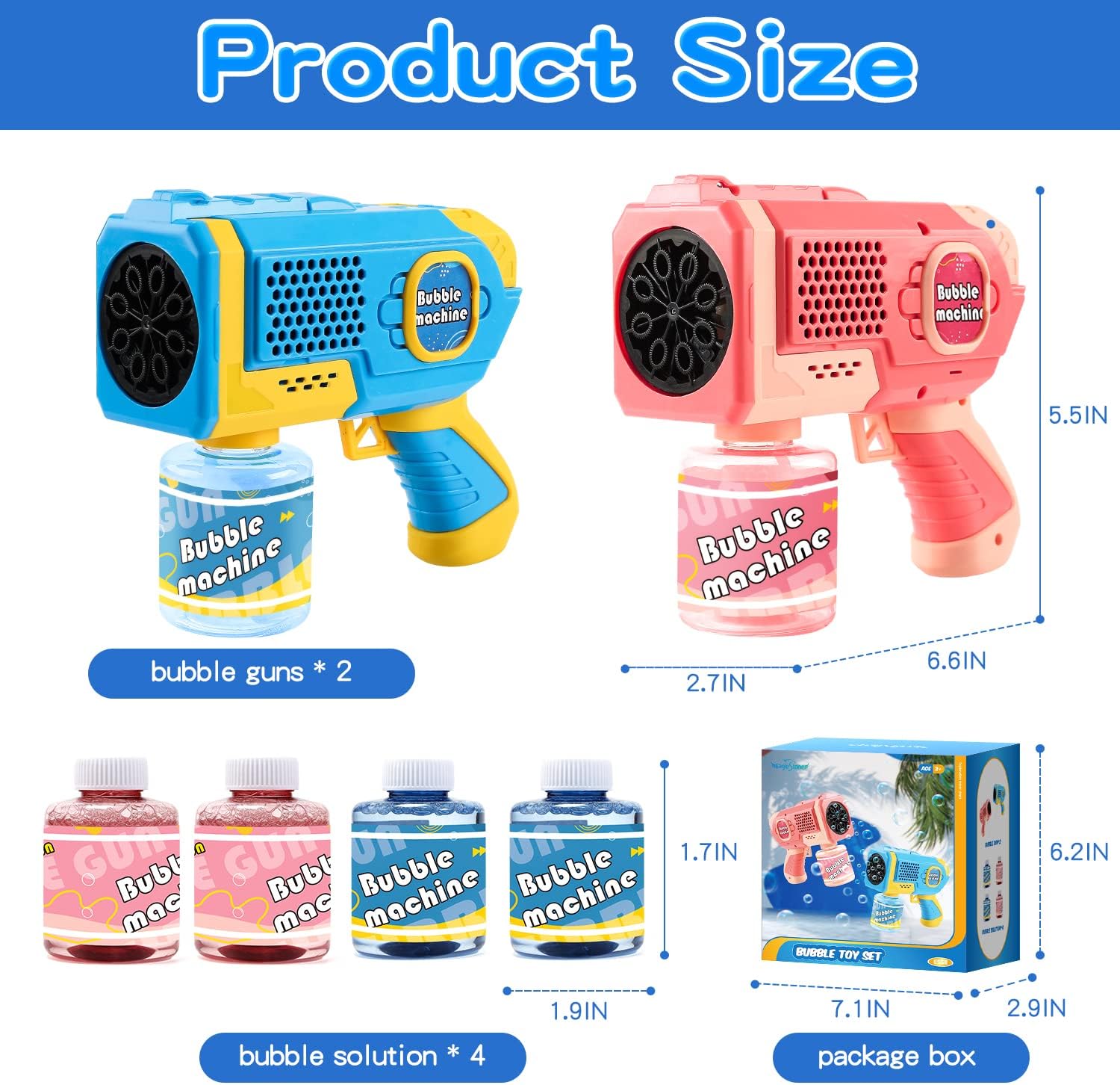 Thumbnail 6 de EagleStone Bubble Gun Pack 2 — 4-Bottle Set