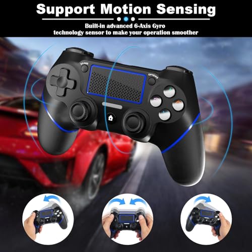 Detalle de CHEREEKI Mando inalámbrico para PS4 con Bluetooth, giroscopio 6 ejes, doble vibración y panel táctil