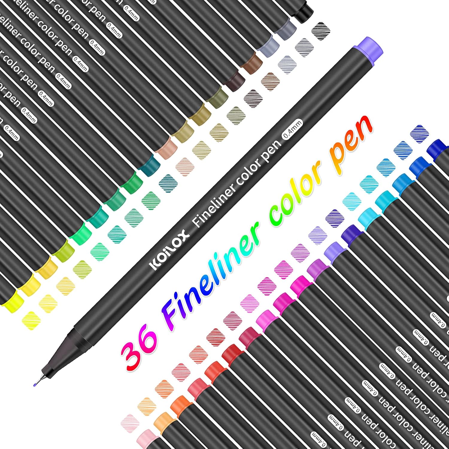 Thumbnail 1 de Koilox Fineliner Stifte Set 36 Farben 0,4 mm