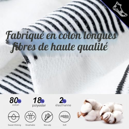 Detalle 2 de Niorasen Chaussettes de sport pour homme – 6 paires, courtes et rembourrées