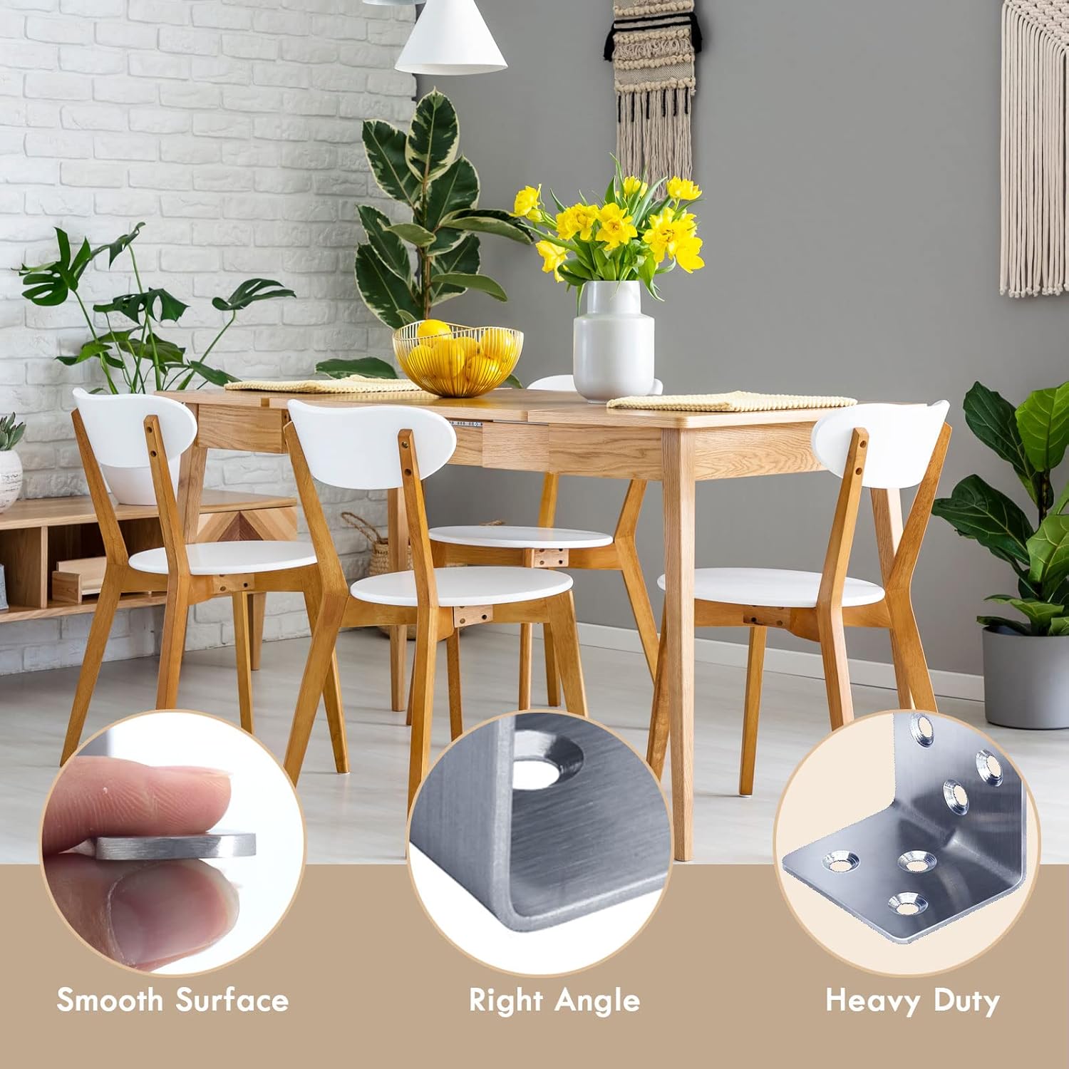 Detalle de Gorffy Angle Brackets 15PCS – Heavy Duty L Brackets for Wood & Metal, 30 x 30 x 38 x 1.2 mm