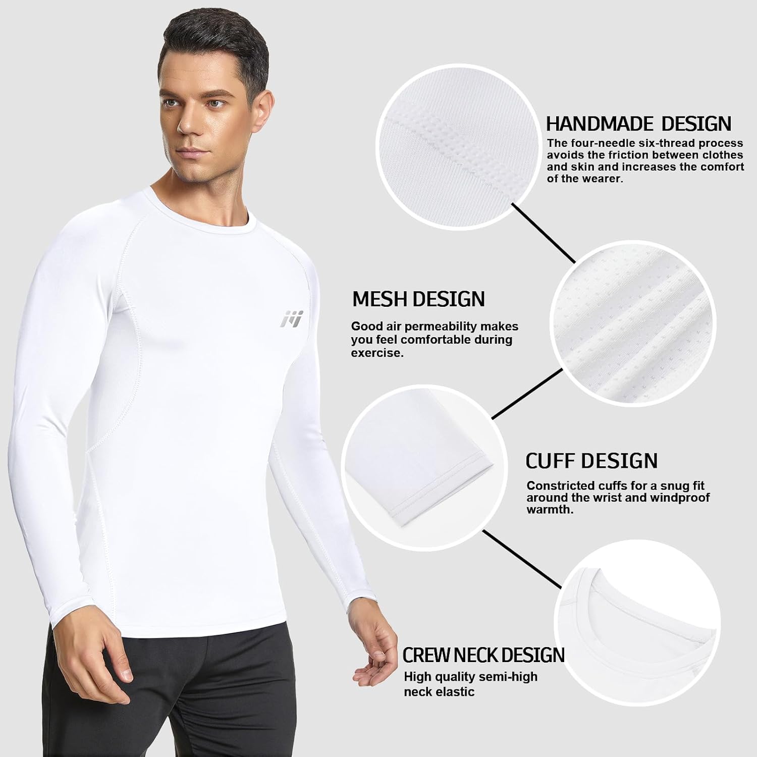 Thumbnail 3 de MEETWEE Maglietta Compressione Uomo – maniche lunghe/corte, traspirante e versatile per palestra, running e ciclismo