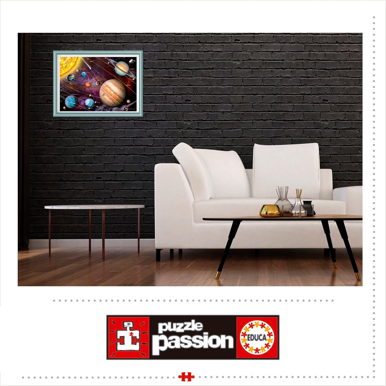 Thumbnail 4 de Puzzle Educa 1000 pièces pour adultes “Système solaire néon” (14461) qui brille dans le noir