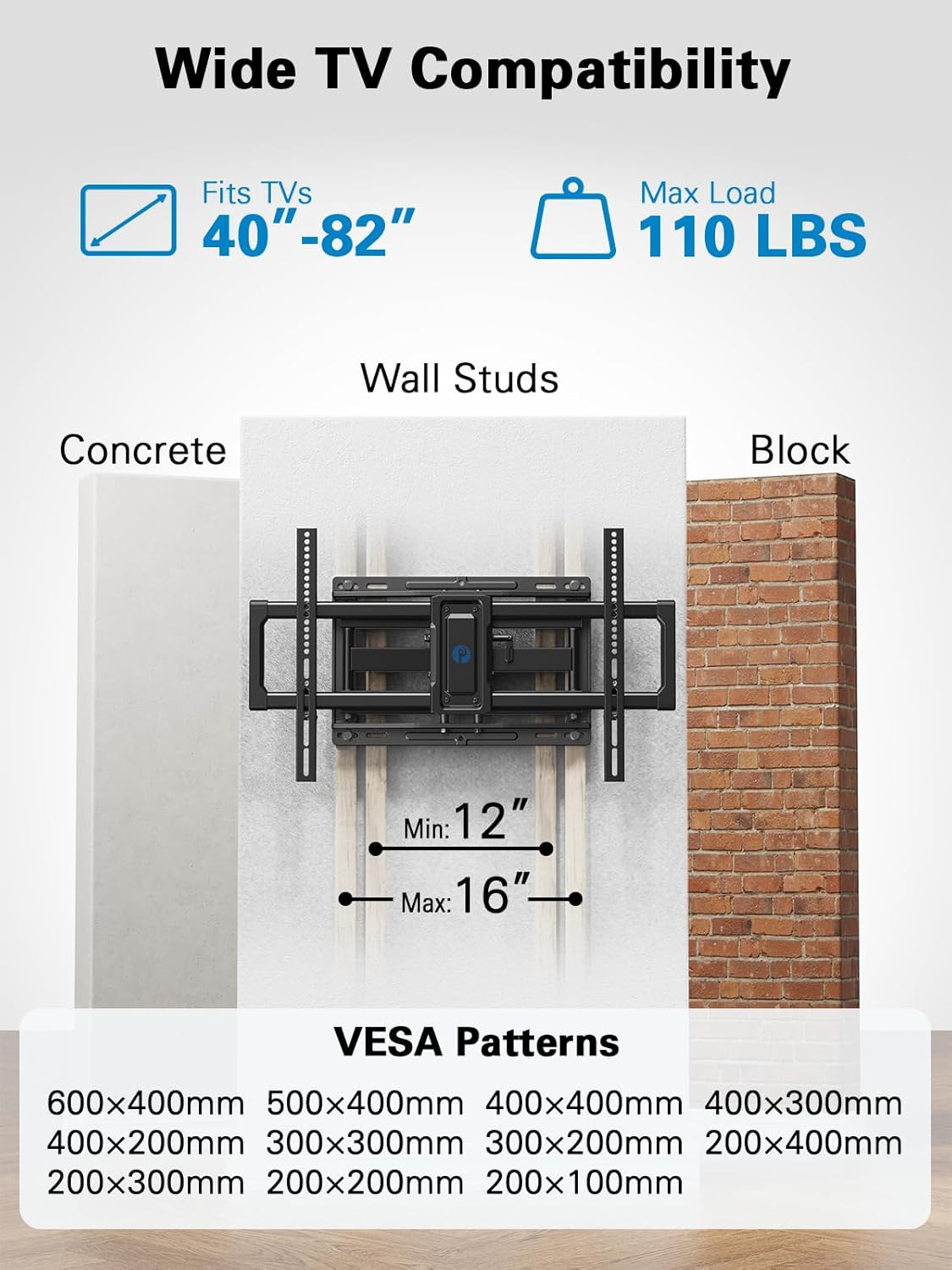 Thumbnail 1 de Pipishell Full Motion TV Mount 110 lbs