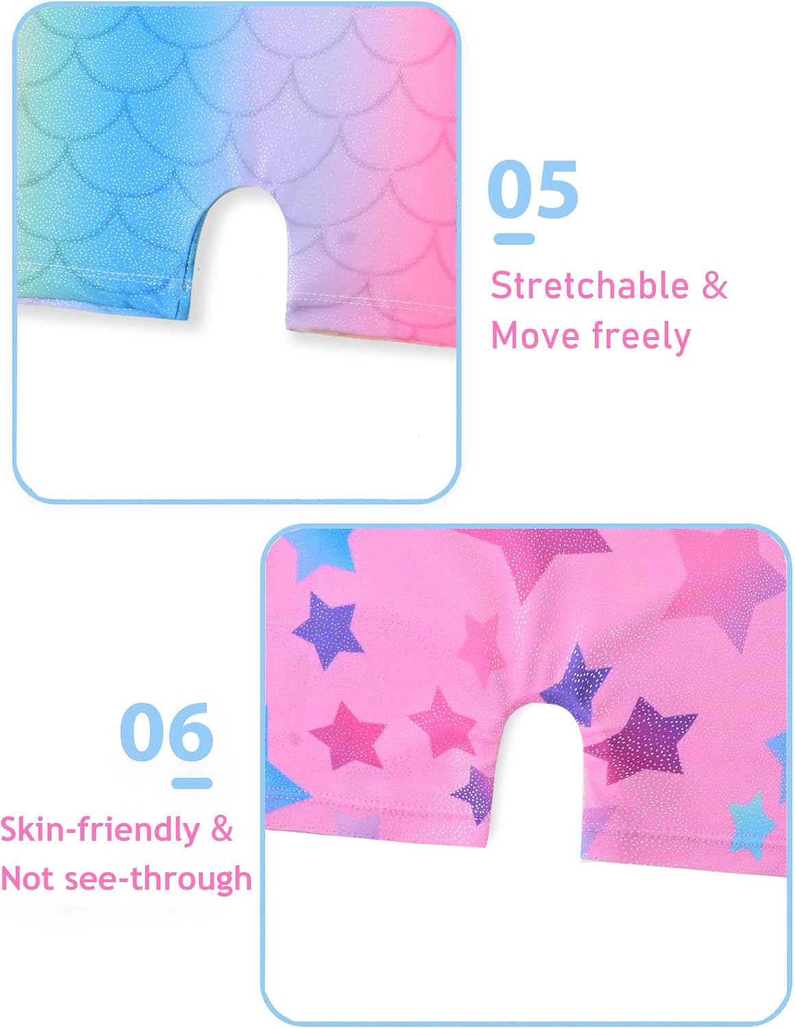 Detalle de Tstiti Sparkly Girls’ Gymnastics Leotards, 2-Pack with Matching Scrunchies