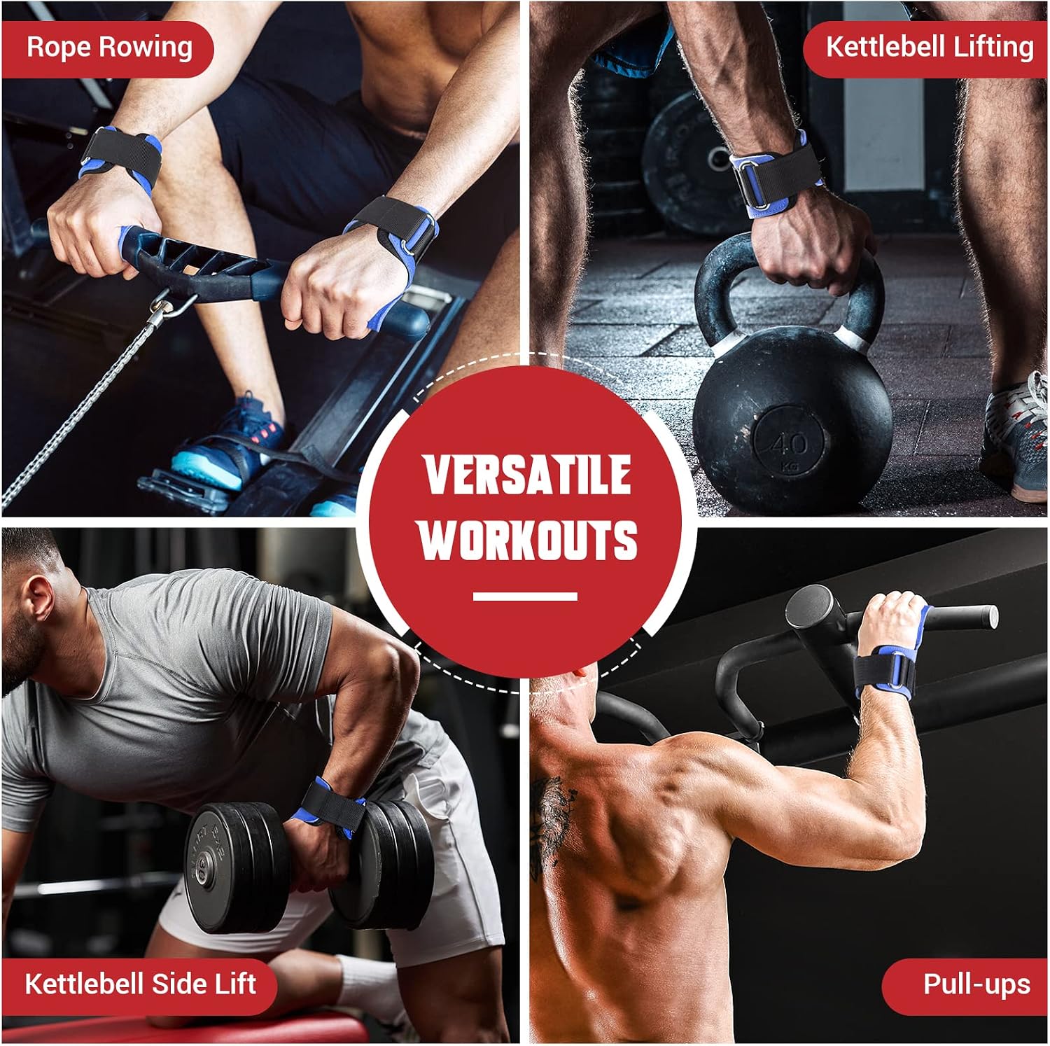 Thumbnail 6 de COFOF Double-Layer Leather Weightlifting Straps with Adjustable Neoprene Padding
