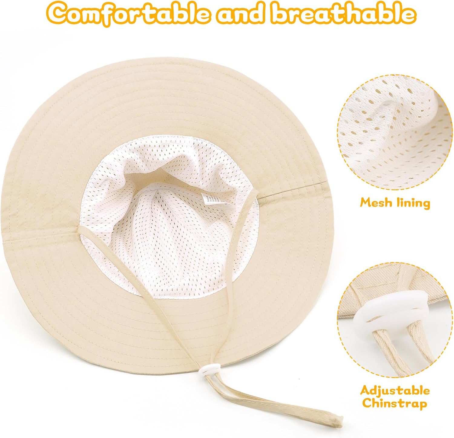 Thumbnail 6 de DRESHOW Baby Sun Hat Toddler Sun Protection Animal Cap with Chin Strap UPF 50+