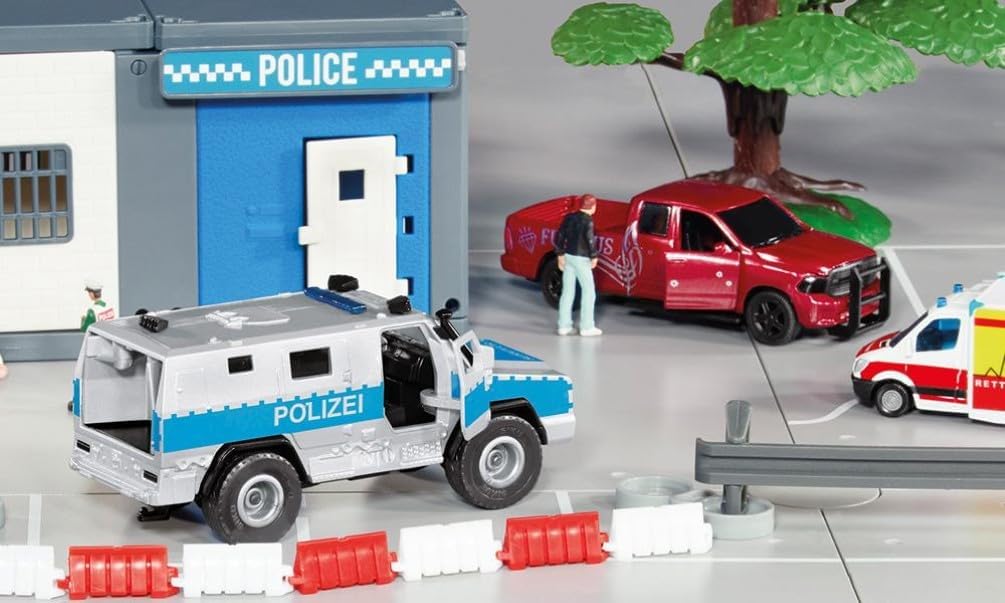 Detalle de Siku 2304 Auto della Polizia Rheinmetall MAN Survivor R 1:50 – metallo/plastica, porte apribili