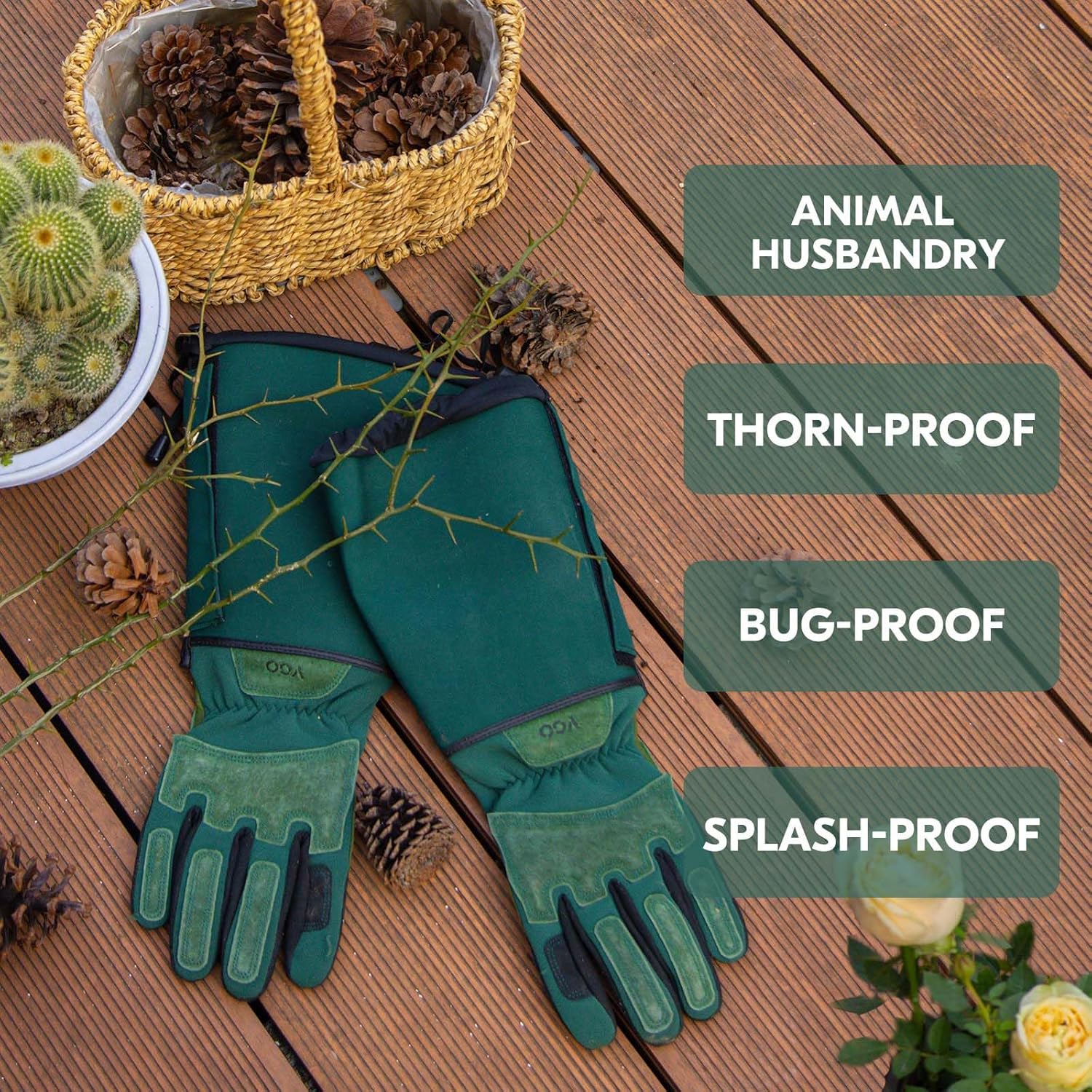 Detalle de Guanti da giardinaggio Vgo... 1 Paio Donna – Protezione Spine, 6,7” con Touch Screen
