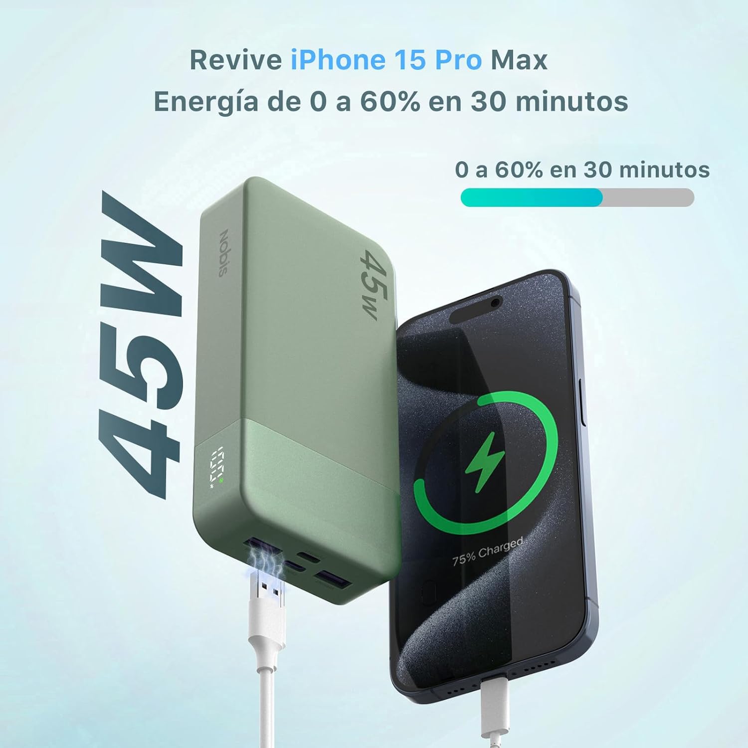 Thumbnail 1 de NOBIS Powerbank 20000mah 45W carga rápida