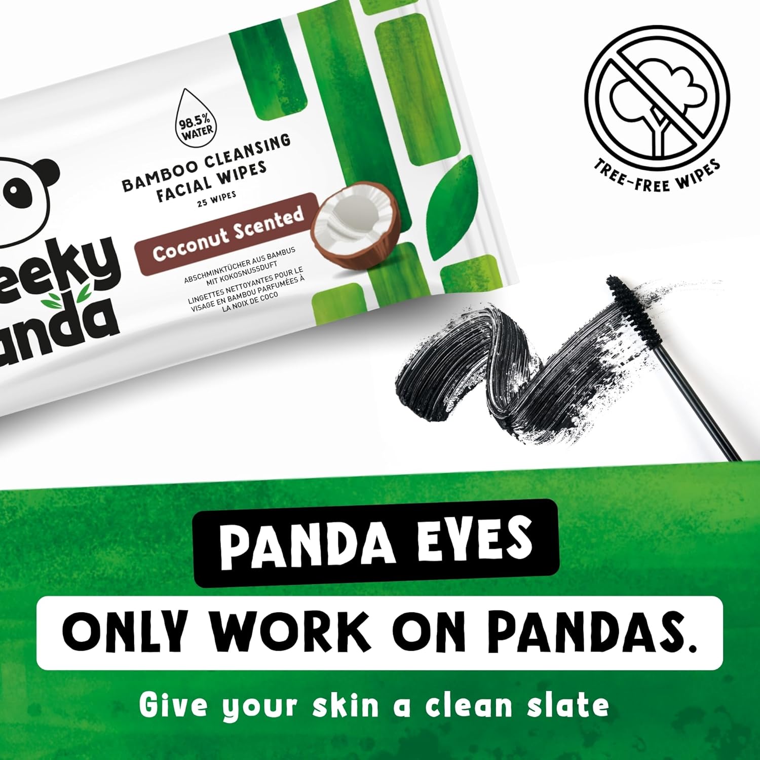 Detalle de The Cheeky Panda Bamboo Face Cleanser Makeup Remover Wipes – Coconut Scented (6 x 25 wipes)