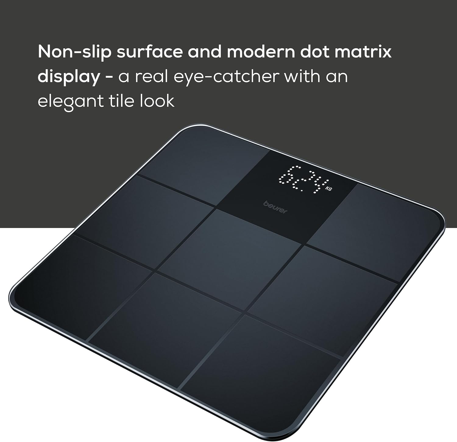 Detalle de Beurer GS 235 Glass Scale: A clean, practical digital bathroom scale with Magic Display