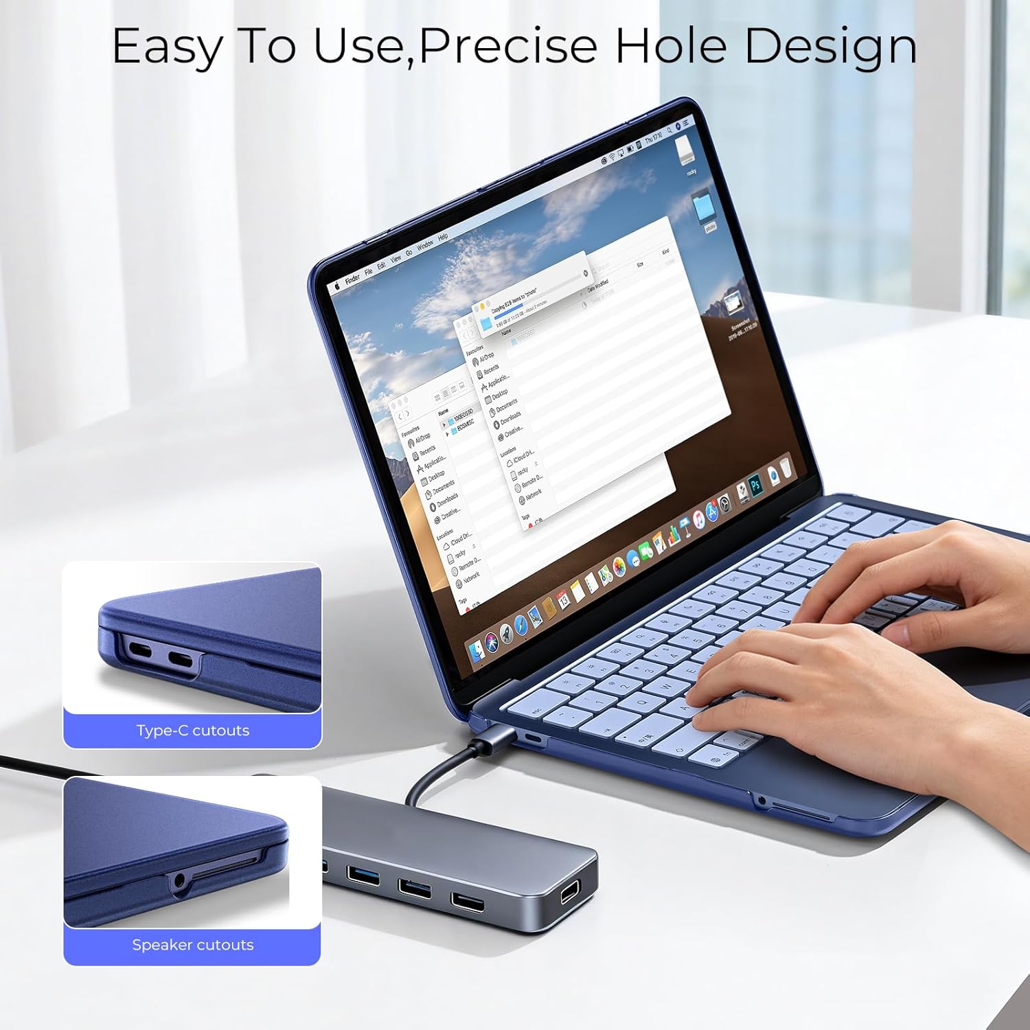 Thumbnail 4 de BlueSwan 13-inch MacBook Neo Case (A18 Pro, 2026) – Indigo Matte Protective Skin