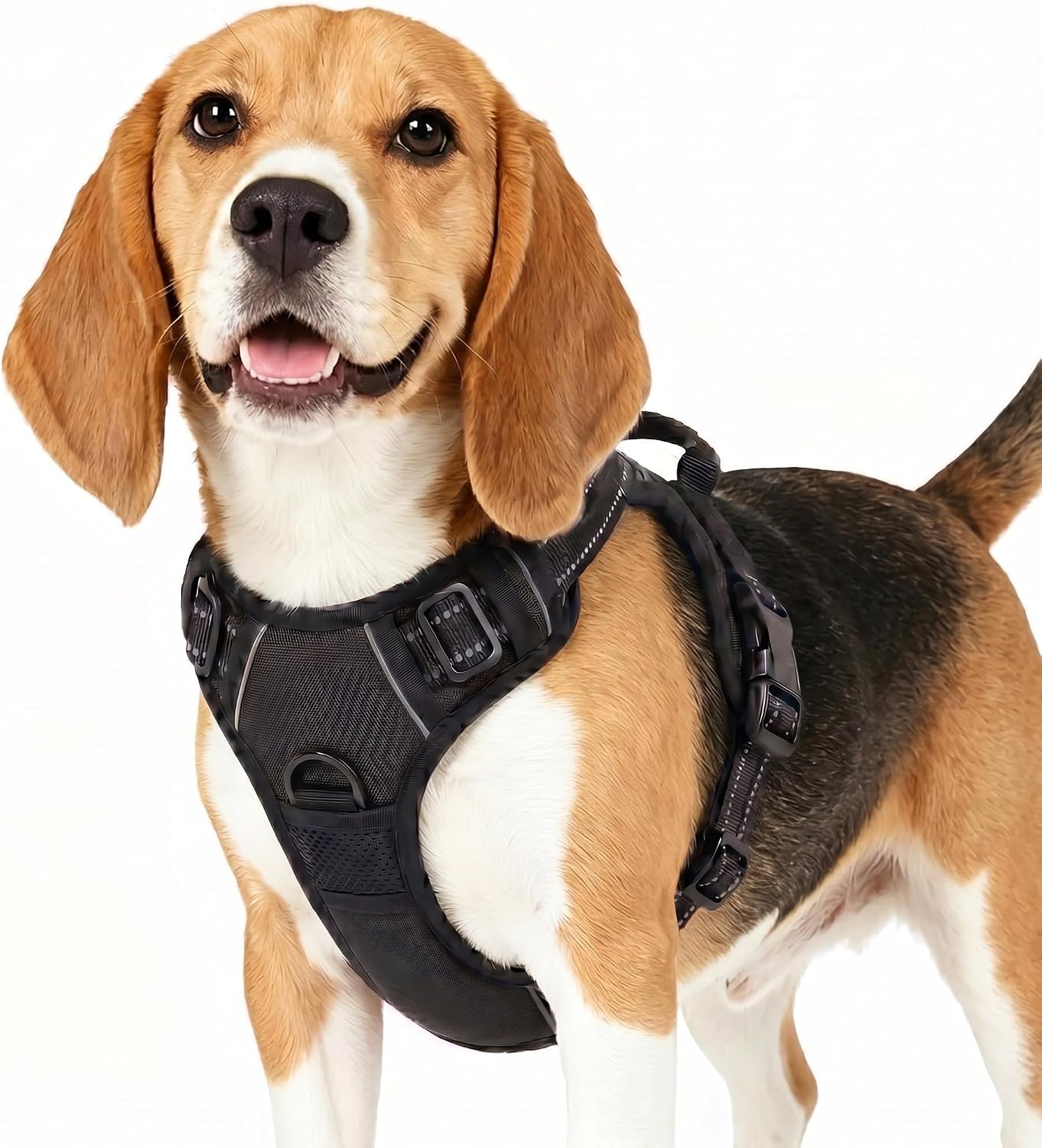 Thumbnail 5 de Funfox Large Dog Harness with Reflective Strips and 2-Clip No-Pull Design