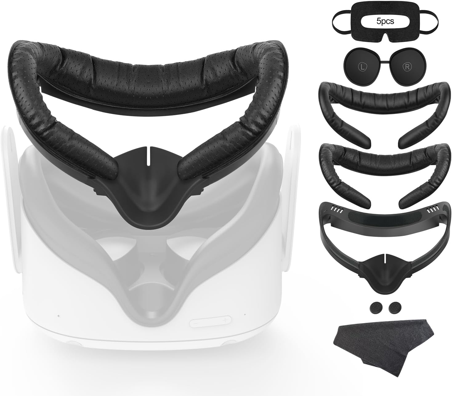 Detalle de AMZDM AM01 VR Facial Interface for Quest 2 with PU Leather Pads and Covers