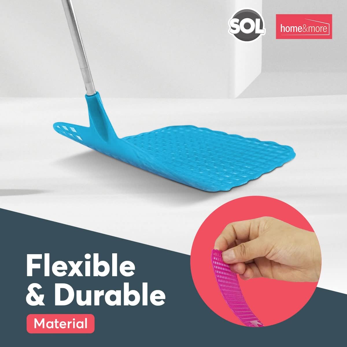 Detalle de SOL 4pk Long Fly Swatter 45cm: Heavy Duty Swats for Flying Pests