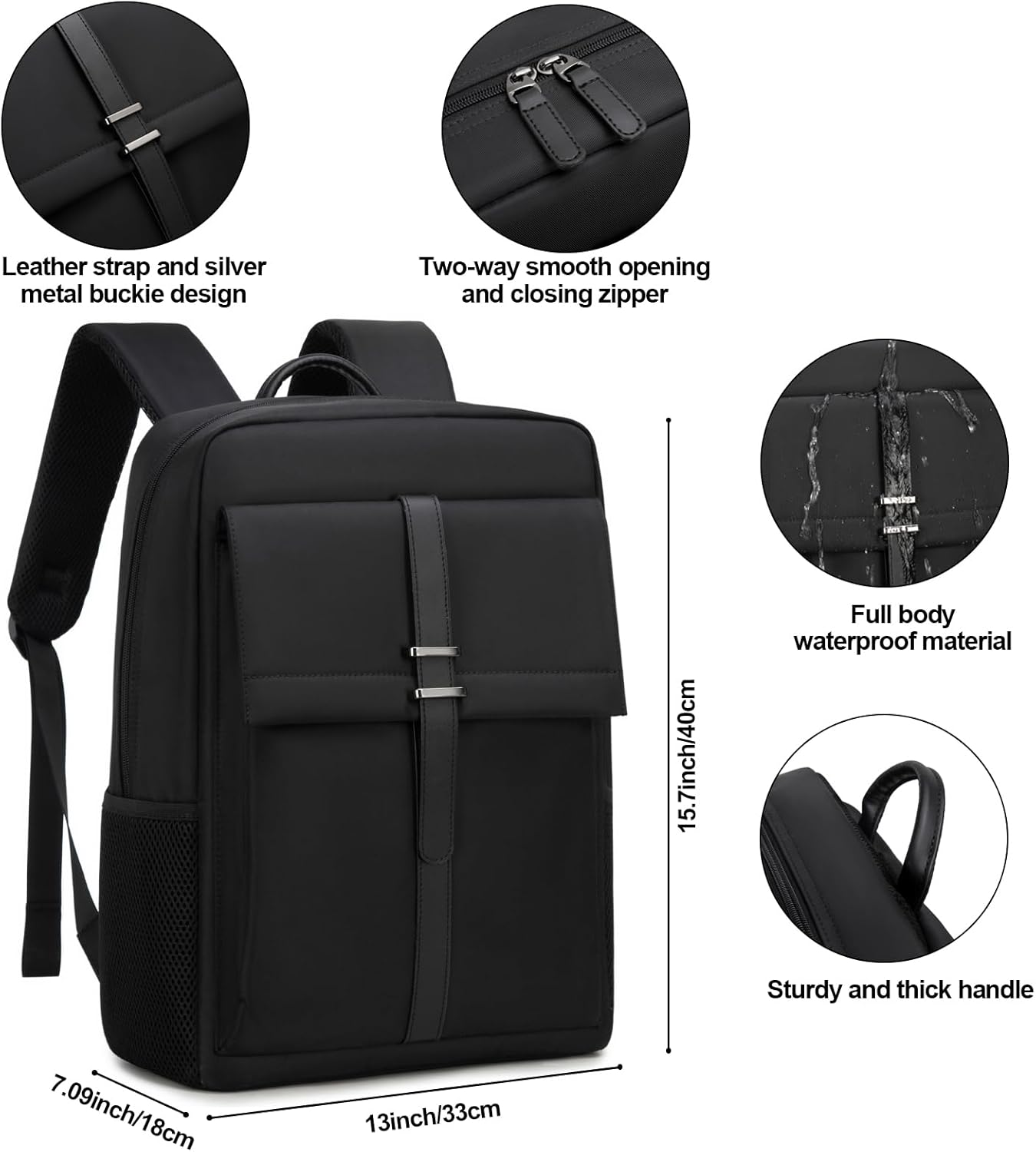 Detalle de Dobaly Waterproof Laptop Backpack for 15.6 Inch Laptop – Lightweight, Durable & Everyday Ready