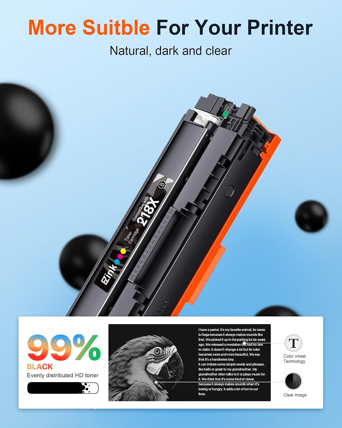 Detalle de E-Z Ink Pro 218X Compatible Toner Cartridge 4-Pack with Chips
