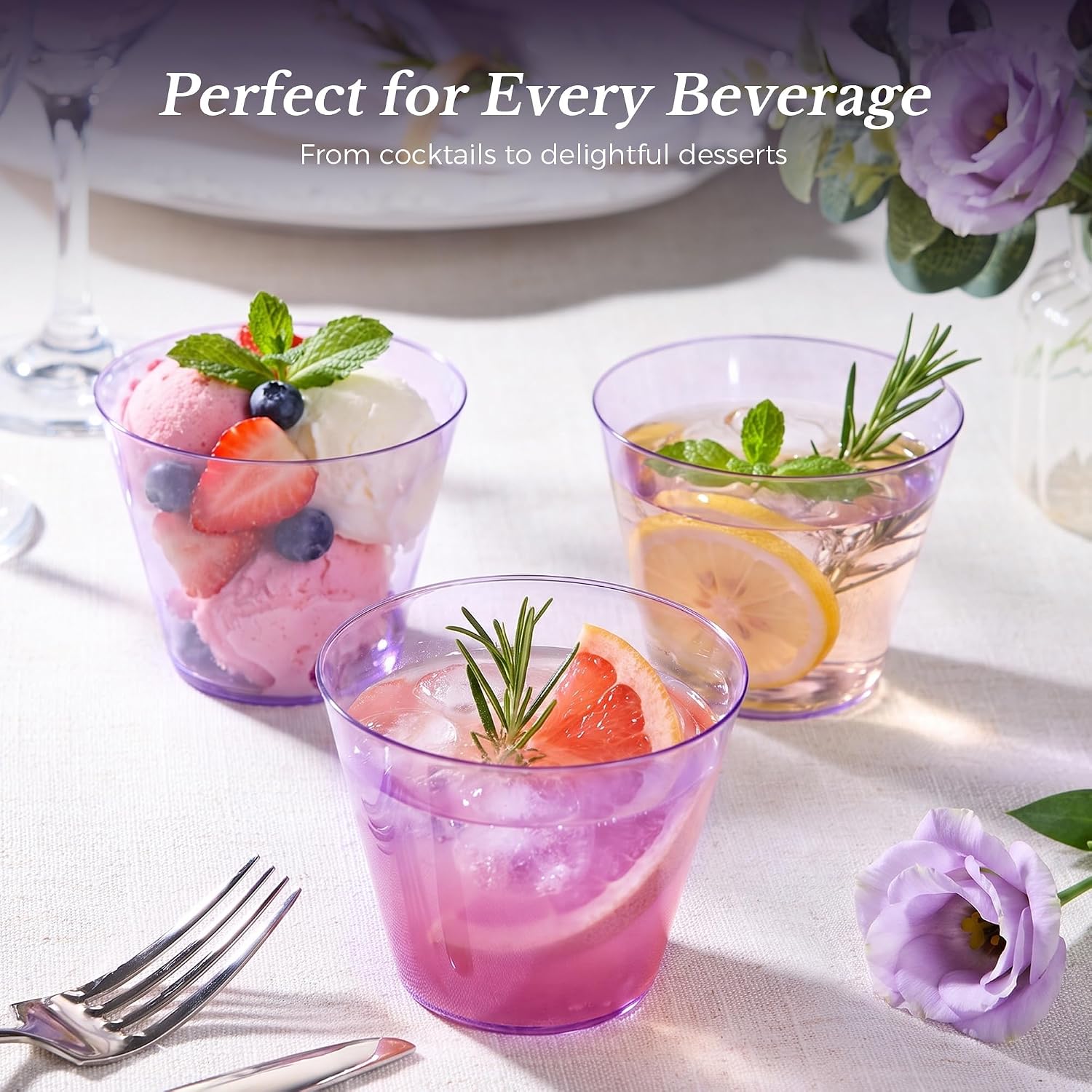 Detalle 1 de Goodluck GL-9OZ-Purple-100-CA 9 oz Purple Plastic Party Cups, 100 Pack