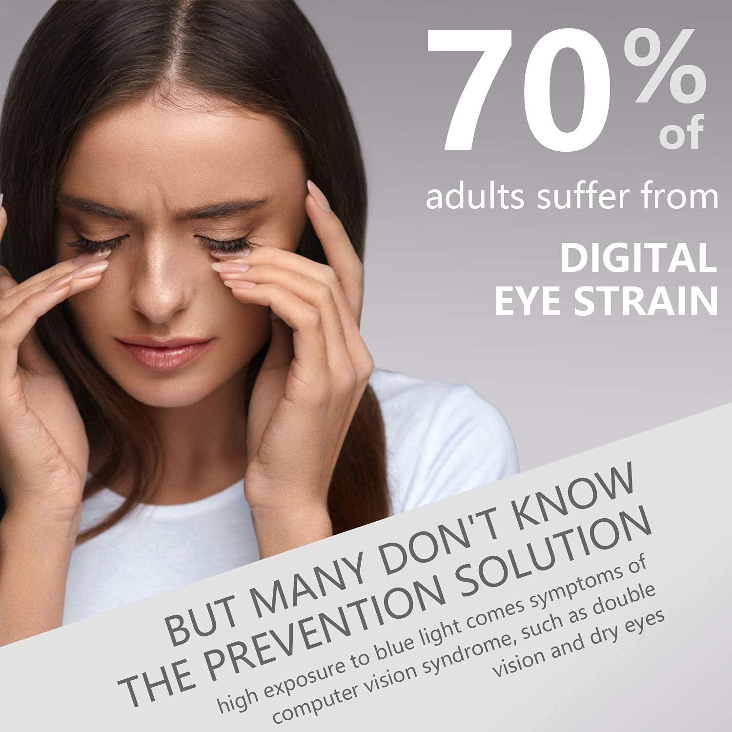 Thumbnail 3 de FONHCOO Blaulichtfilter Brille Damen TR90 – sehr leichte Gaming- und Computerbrille (ohne Sehstärke), durchsichtig hellbraun