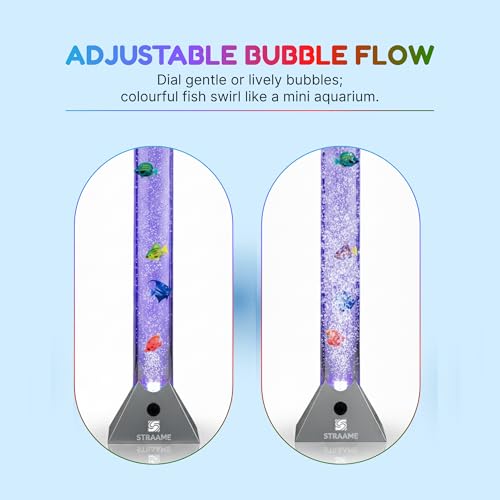 Thumbnail 3 de Straame 90cm LED Bubble Fish Lamp – Colour Changing Floor Light with Silver Base