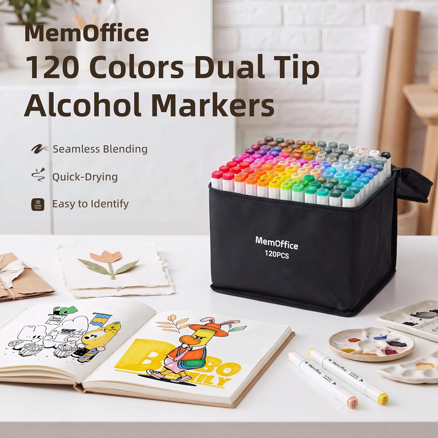 Thumbnail 1 de MemOffice Alcohol Markers 120 Colors