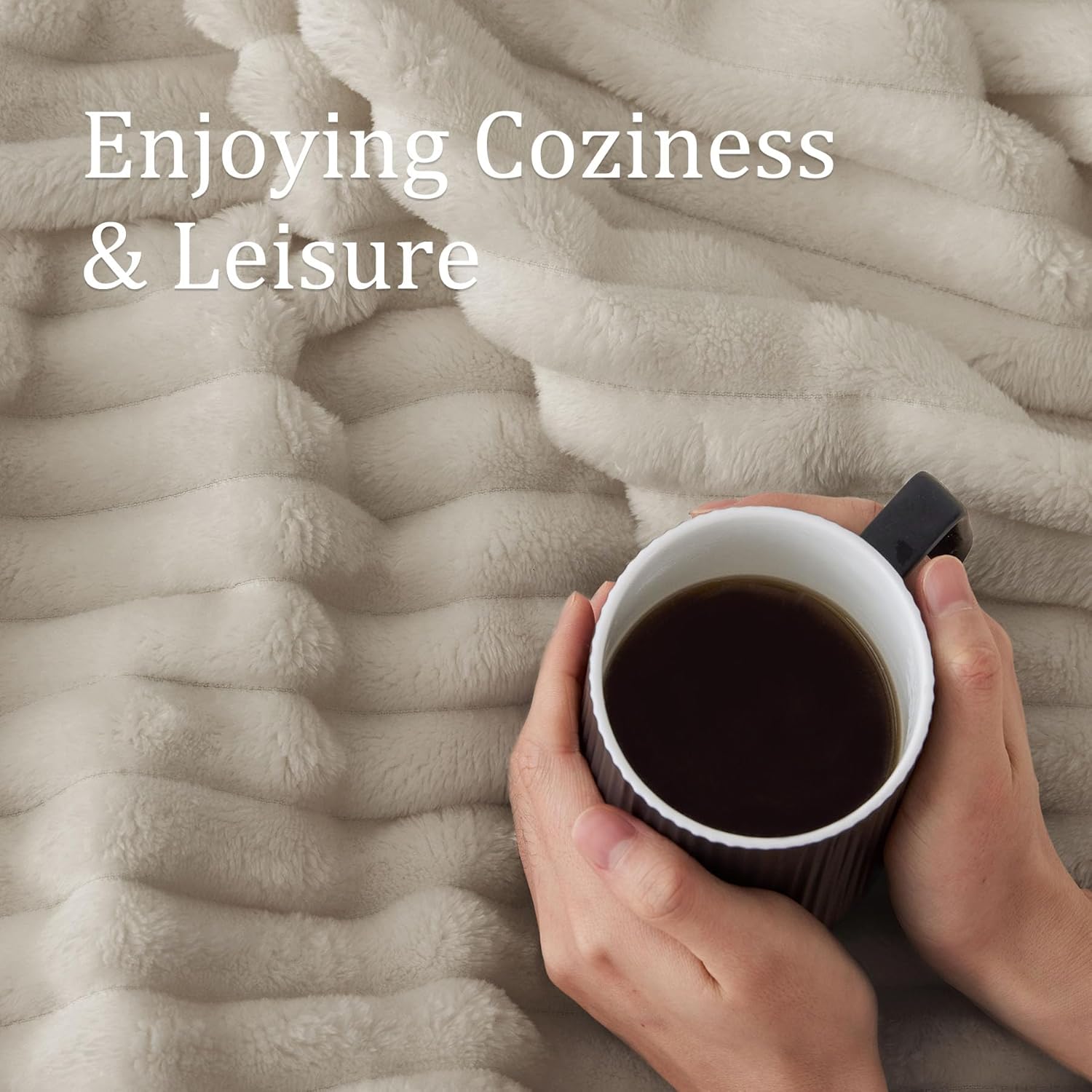 Thumbnail 2 de BEDELITE Fluffy Fleece Throw Blanket Beige