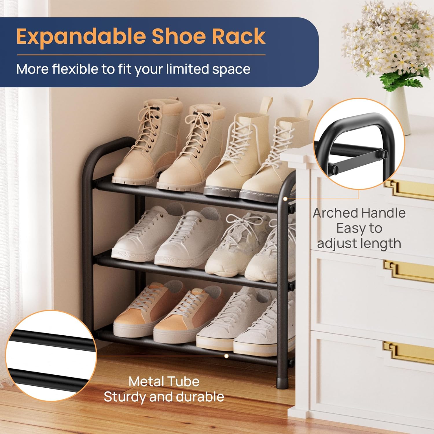 Thumbnail 4 de ENJOYBASICS Expandable Shoe Rack 3-Tier