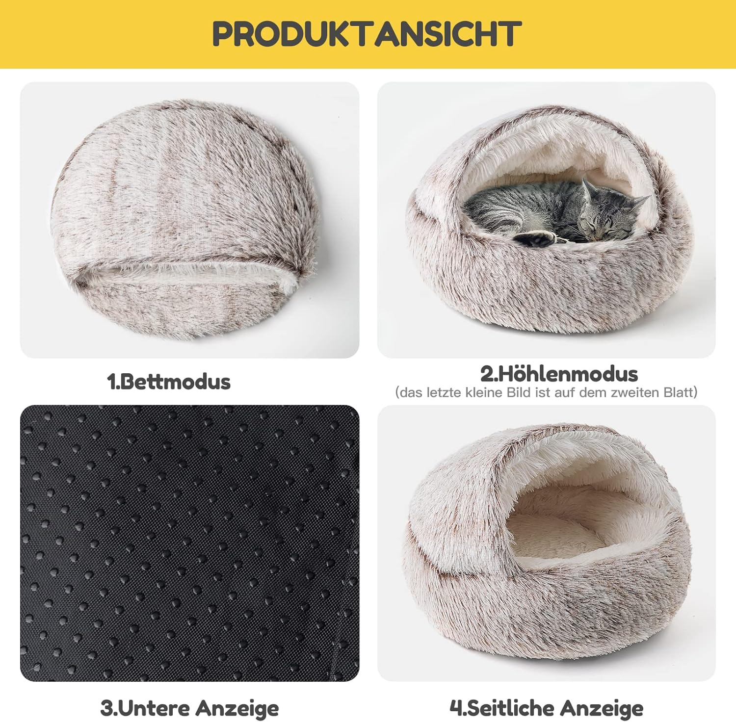 Thumbnail 3 de CATISM Katzenbett Flauschig Katzendecke 50 cm – halbgeschlossenes Zelt für Katzen