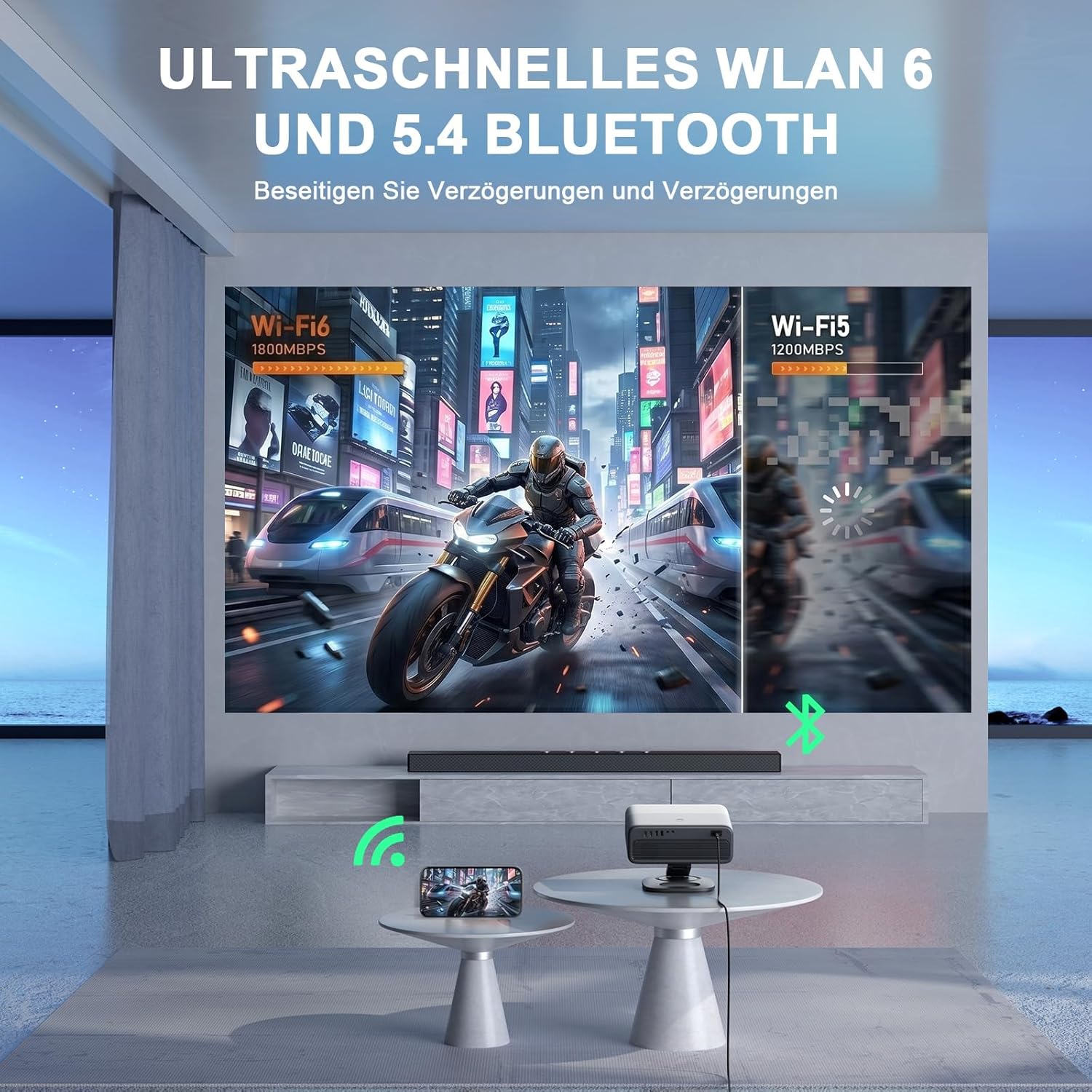 Thumbnail 6 de Smart Beamer 4K VISSP 4200 ANSI – Netflix-fähig, Dolby Audio, Autofokus und 360° Stativ