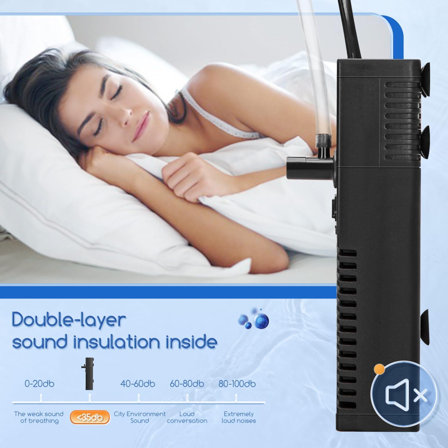 Thumbnail 2 de Nobleza Filtro per Acquario 5W con portata 230 L/h (filtro interno) per vasche da 20 a 50 litri