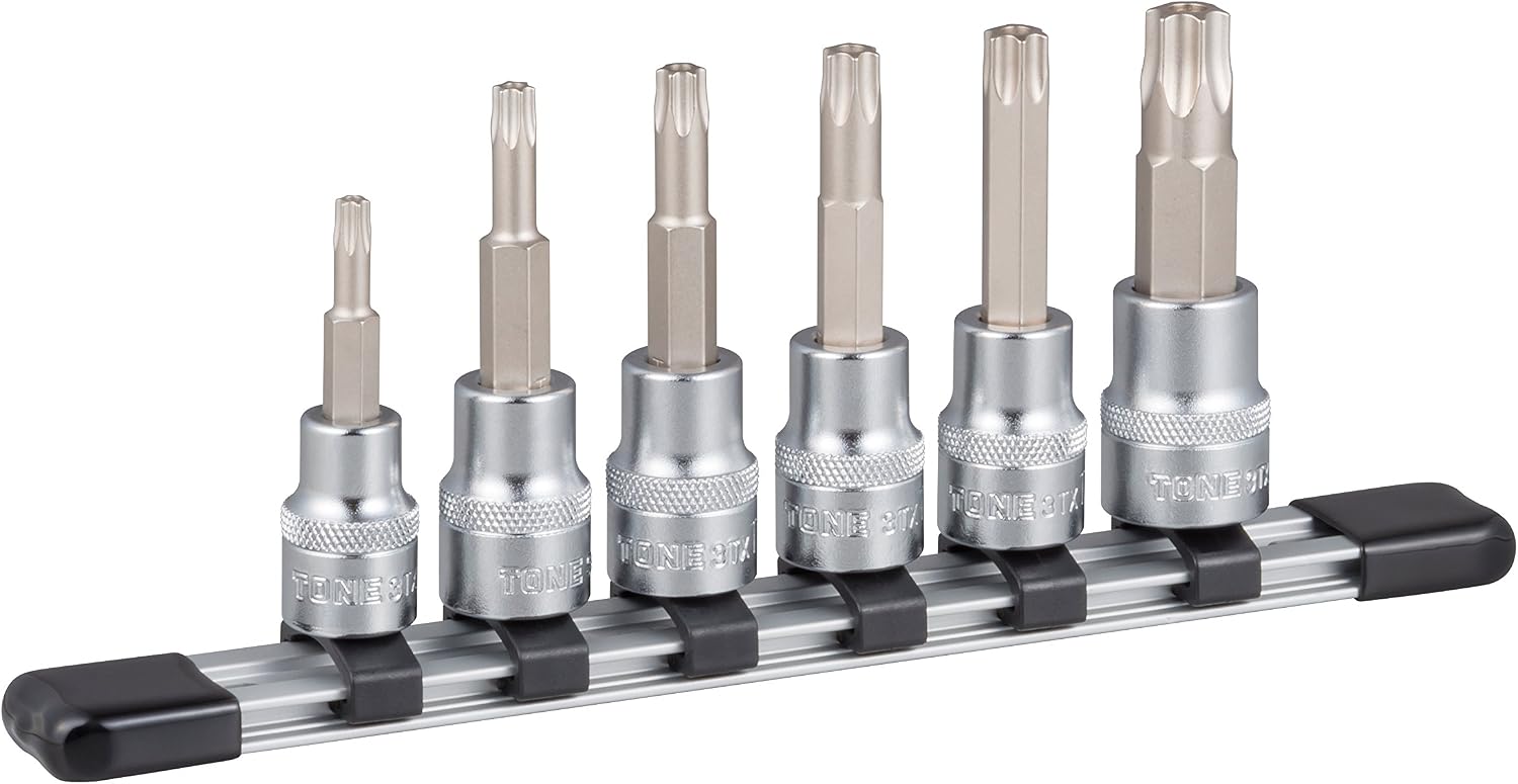 Detalle de トネ(TONE) HTX306H トルクスソケットセット いじり防止タイプ・6点・差込角9.5mm