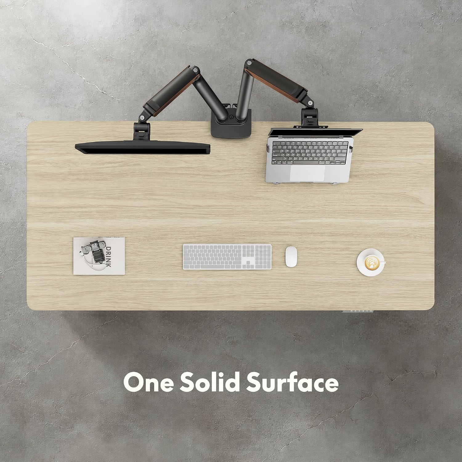 Detalle 2 de FLEXISPOT 60" x 24" Electric Standing Desk, White Wood Grain, One-Piece Top