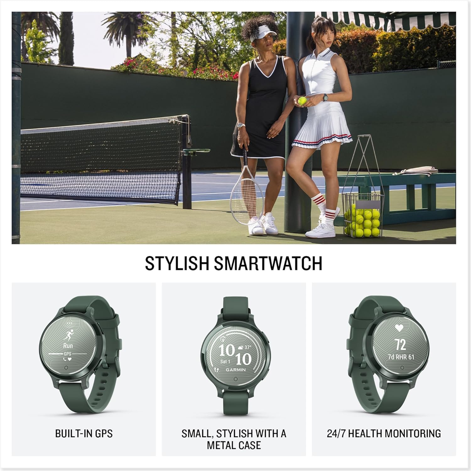 Thumbnail 1 de Garmin Lily 2 Active GPS 35mm Smartwatch (Renewed) – Cream Gold