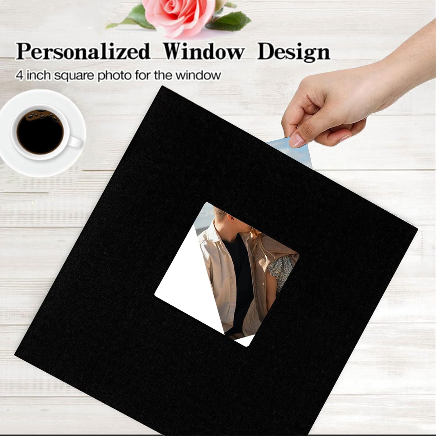 Detalle de Ponping Large Photo Album Self Adhesive 4x6, 5x7, 8x10 with Linen Cover and Metallic Pen