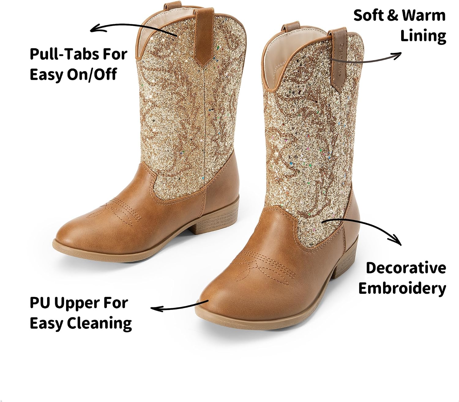 Detalle 2 de DREAM PAIRS Kids' Western Boots Mid-Calf
