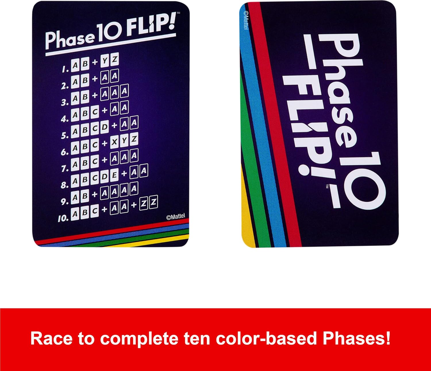 Thumbnail 4 de Mattel Games Phase 10 Flip Kartenspiel für 2–6 Spieler – mit beidseitig bedruckten Karten